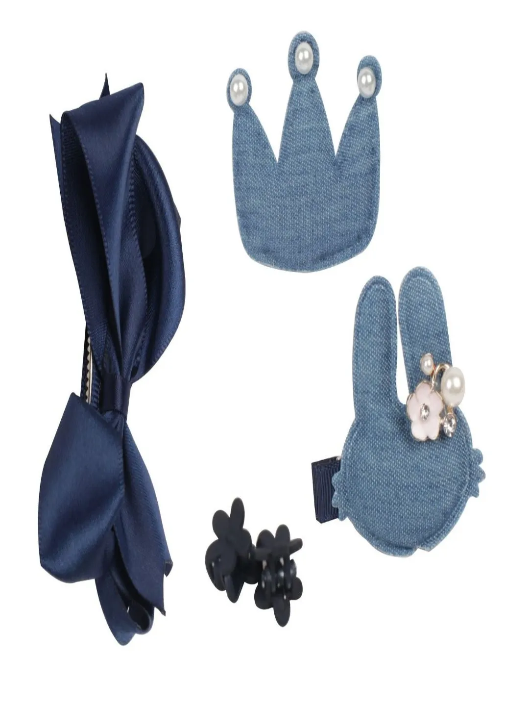 Cute Hair Clips Set for Girls (Blue) - Pack of 2