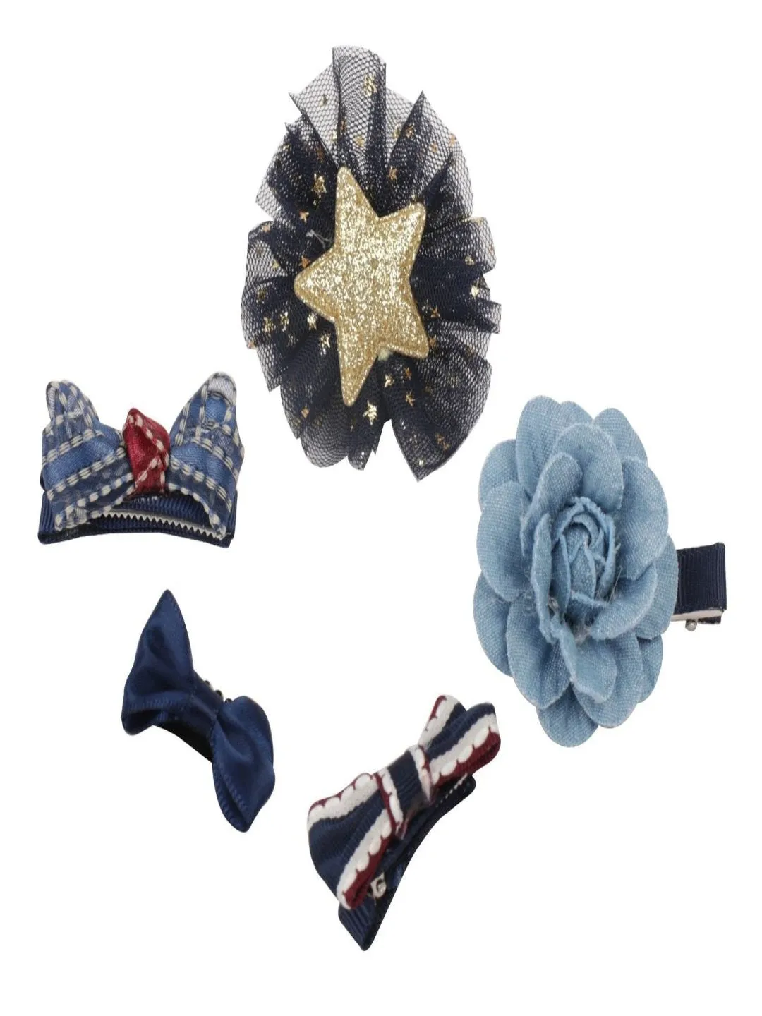 Cute Hair Clips Set for Girls (Blue) - Pack of 2