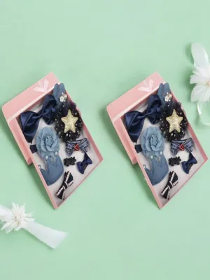 Cute Hair Clips Set for Girls (Blue) - Pack of 2