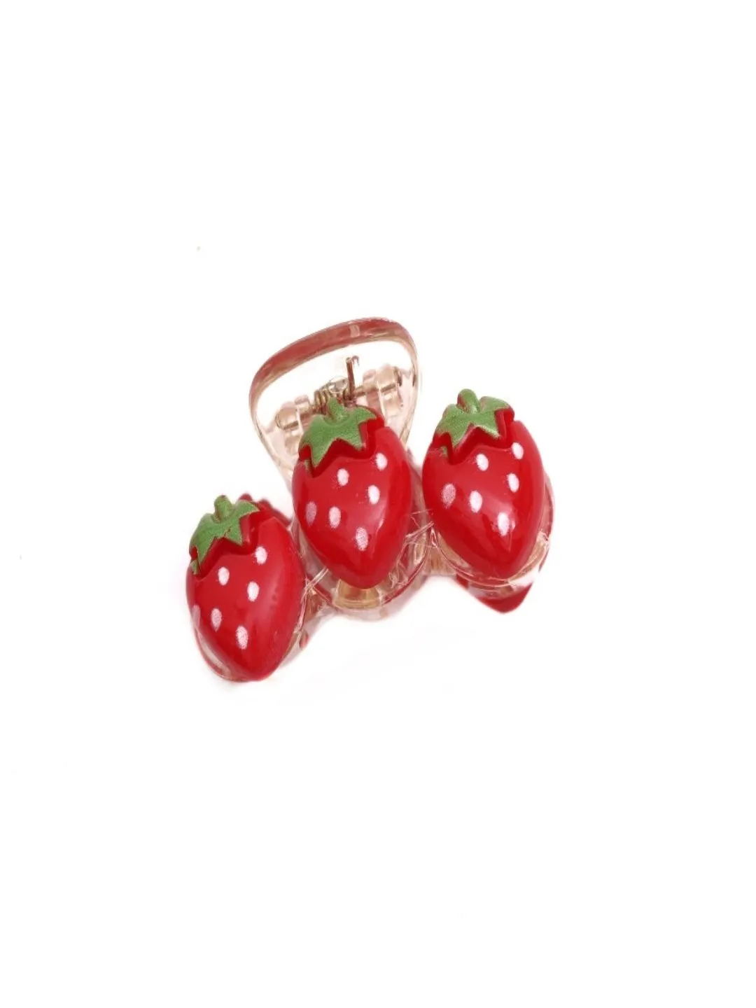 Cute Triple Strawberry Hair Claw Clip– Red