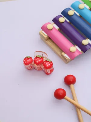 Cute Triple Strawberry Hair Claw Clip– Red