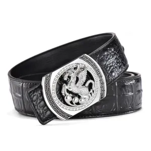 DESTINY Designer Belts Men Luxury Famous Brand Male Genuine Leather Strap Waist Gold Silver Horse Belt Pegasus Design Wedding