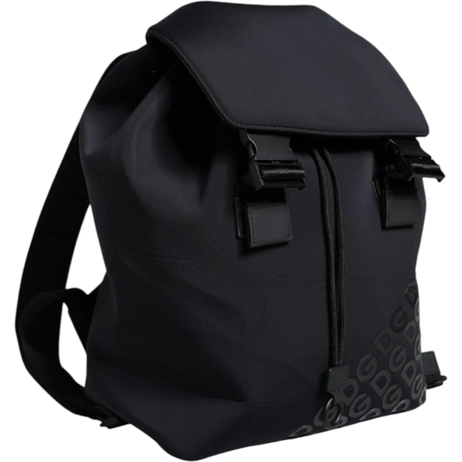 Dolce & Gabbana Black DG Mania Neoprene Travel Back Pack Bag