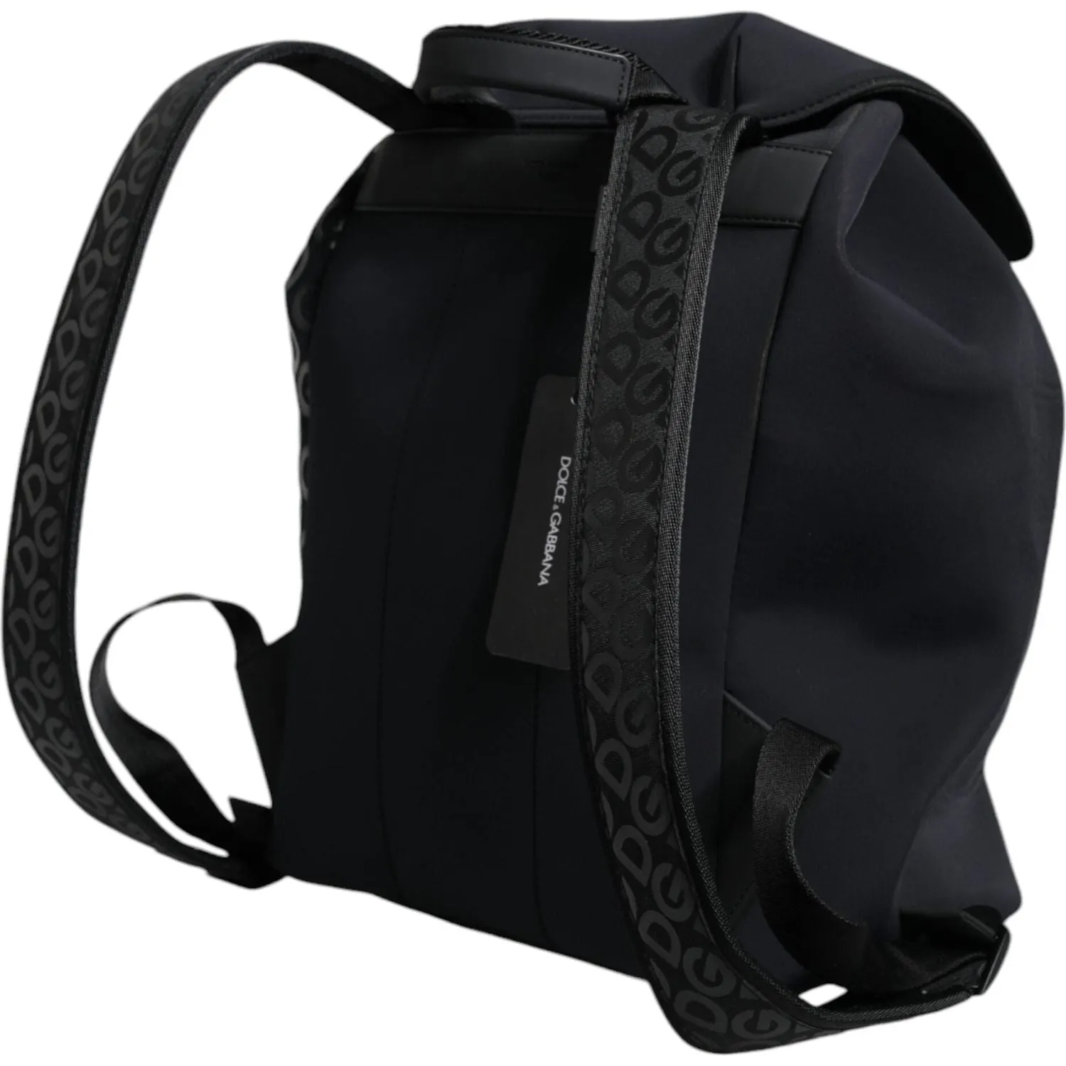Dolce & Gabbana Black DG Mania Neoprene Travel Back Pack Bag