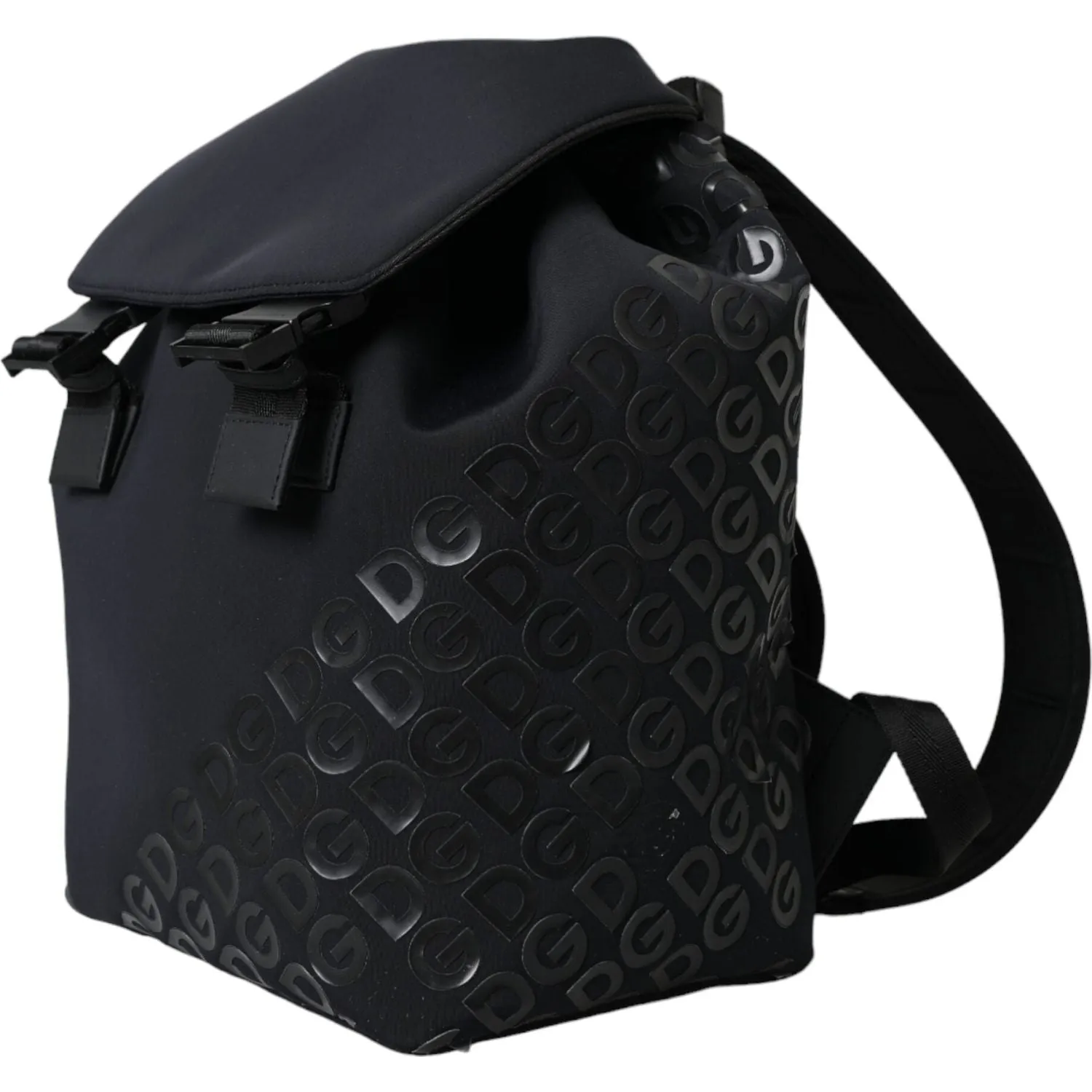 Dolce & Gabbana Black Neoprene Nylon DG Logo School Backpack Bag