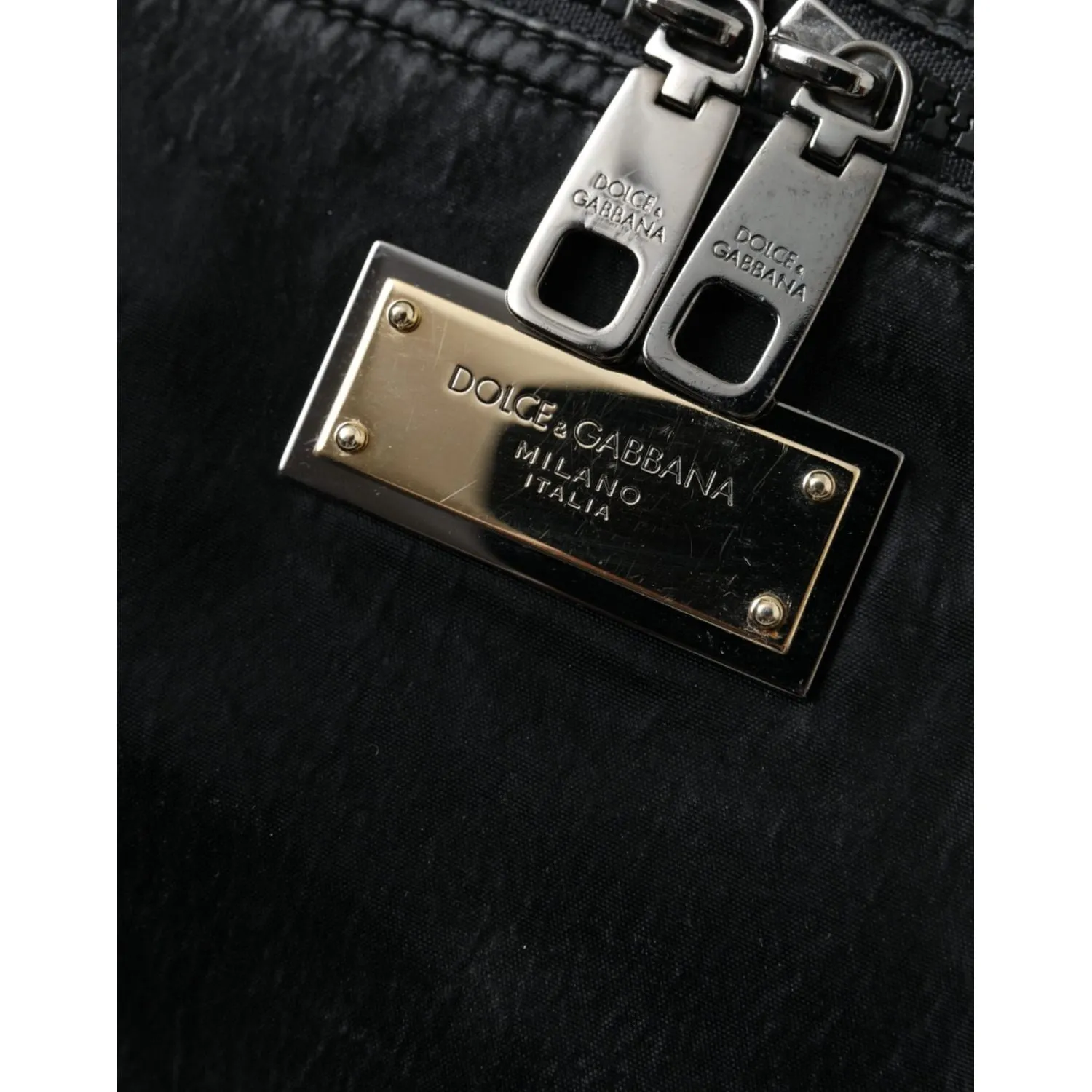 Dolce & Gabbana Black Nylon Logo Plaque Belt Waist Fanny Pack Bag