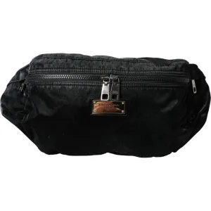 Dolce & Gabbana Black Nylon Logo Plaque Belt Waist Fanny Pack Bag
