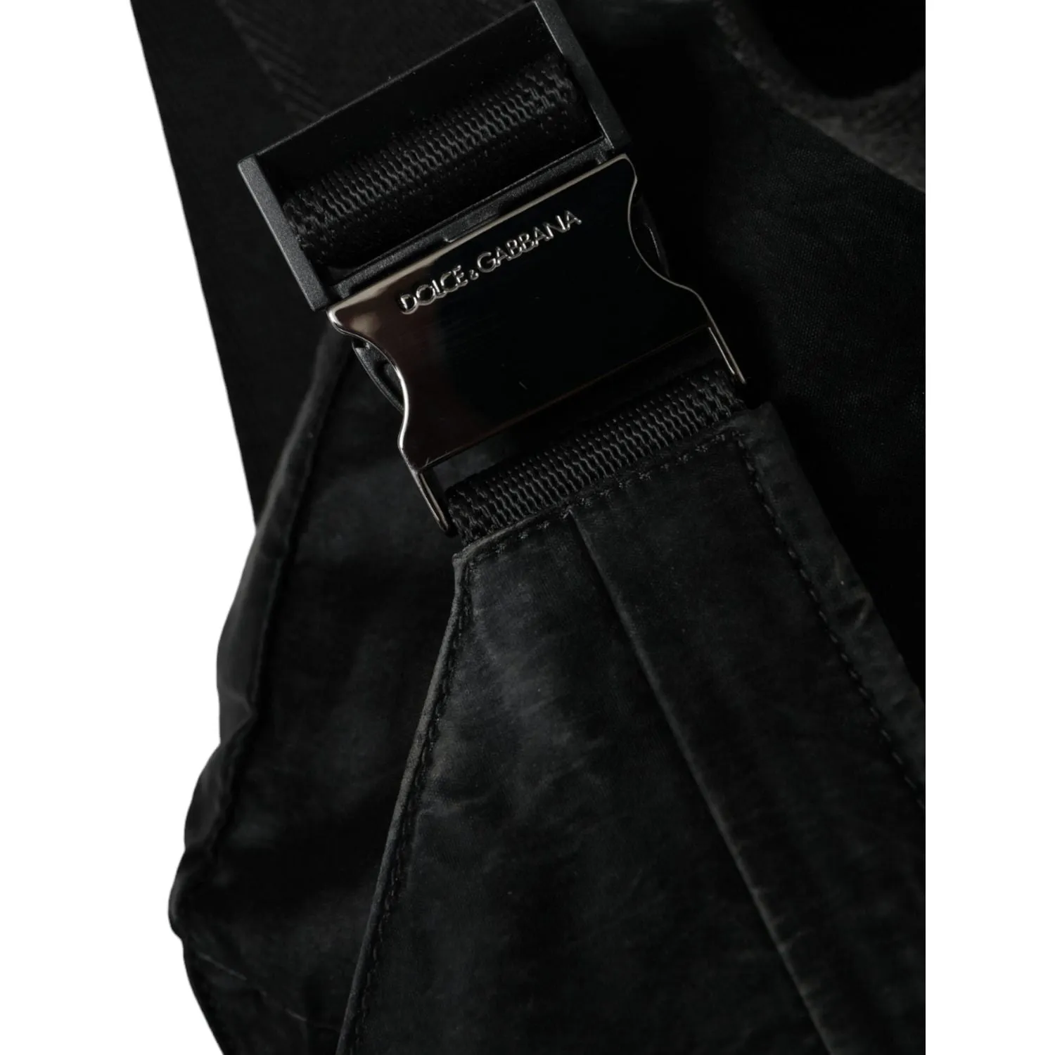 Dolce & Gabbana Black Nylon Logo Plaque Belt Waist Fanny Pack Bag