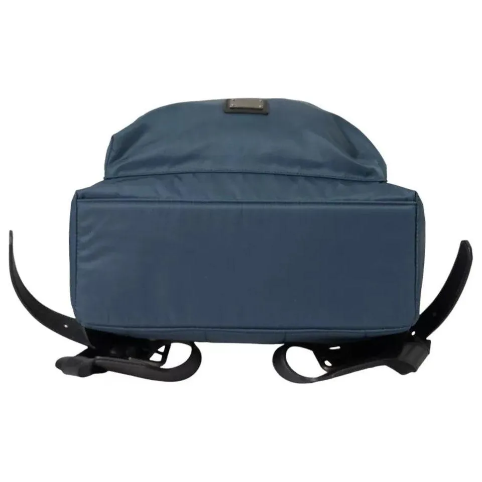 Dolce & Gabbana Blue Nylon #DGFamily Patch Men Backpack Bag