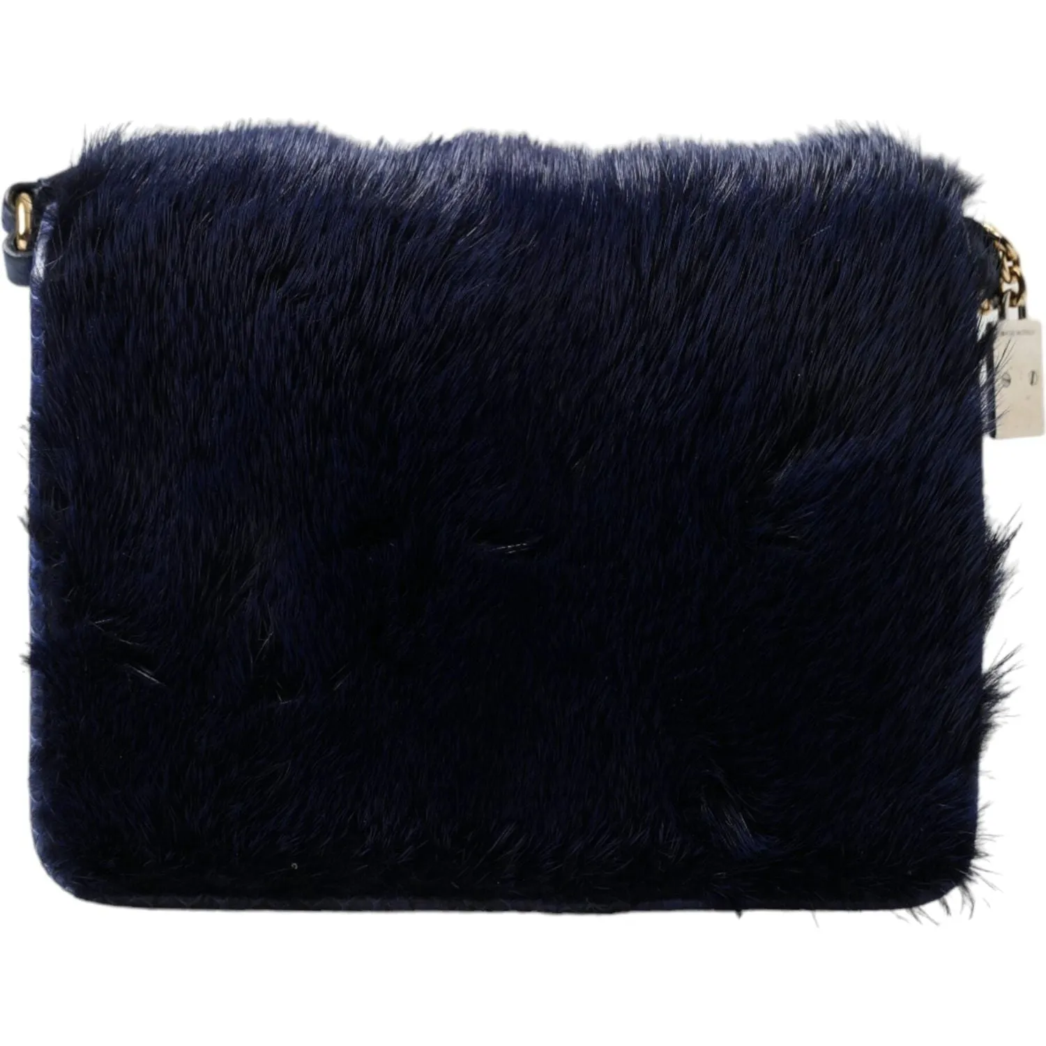 Dolce & Gabbana Exquisite Blue Mink Fur Shoulder Bag