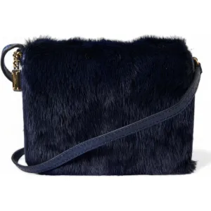 Dolce & Gabbana Exquisite Blue Mink Fur Shoulder Bag