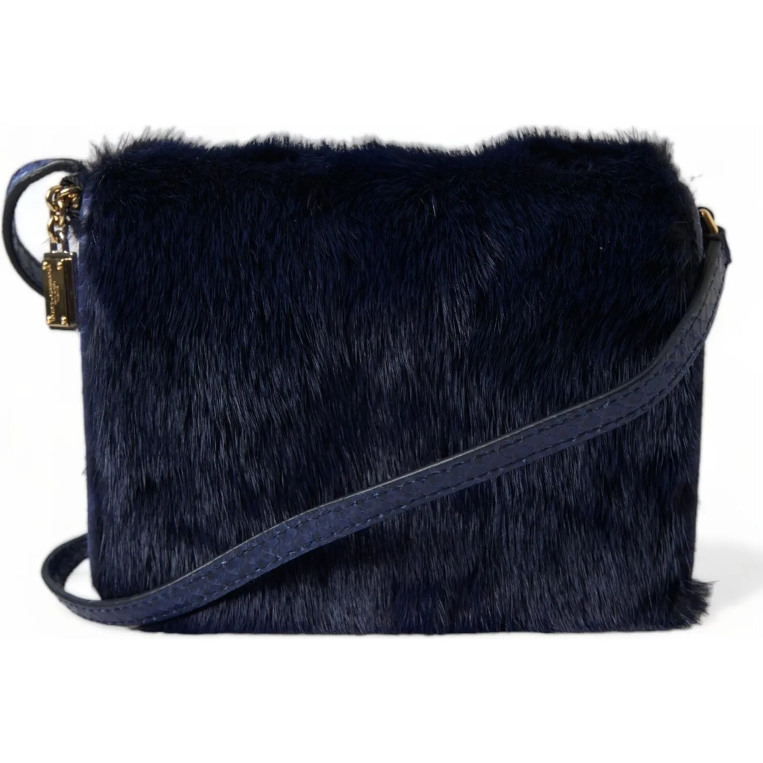 Dolce & Gabbana Exquisite Blue Mink Fur Shoulder Bag