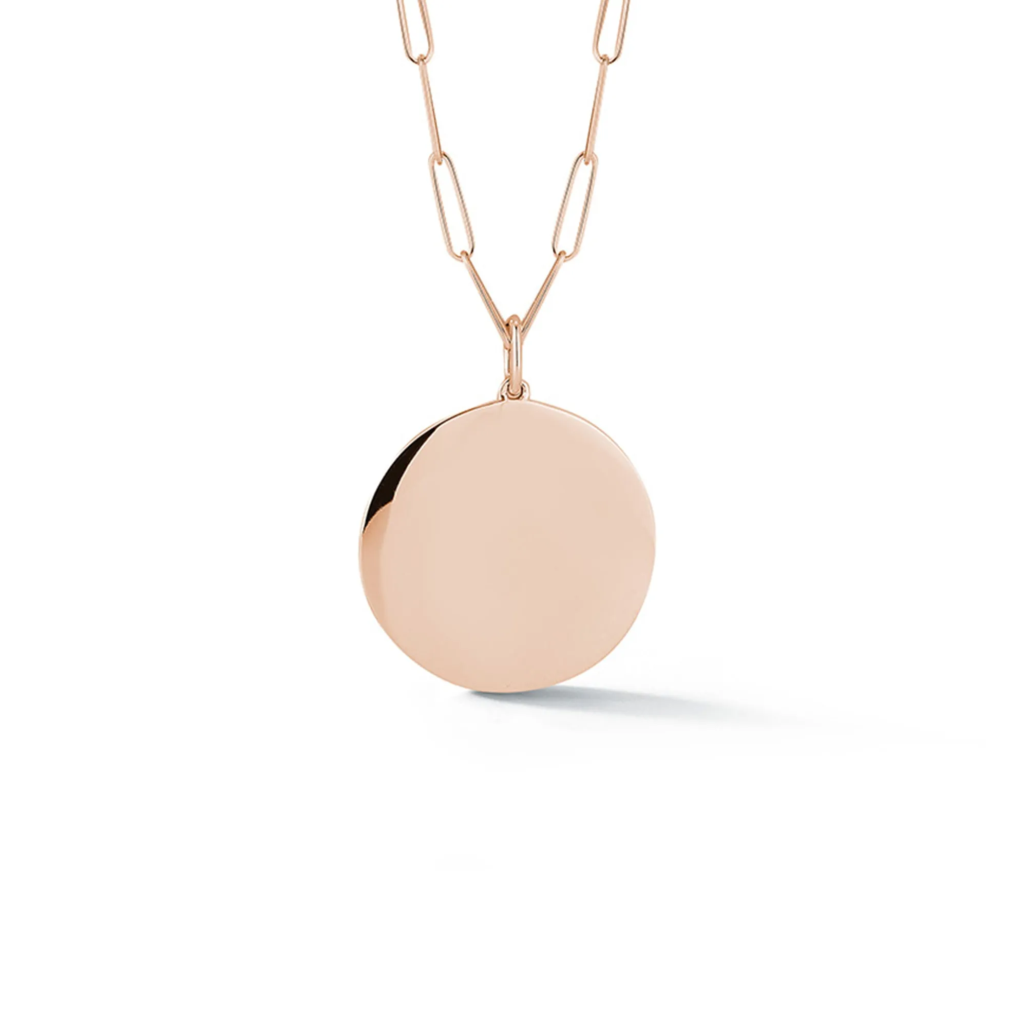 DRD Paperclip Disc Charm Necklace