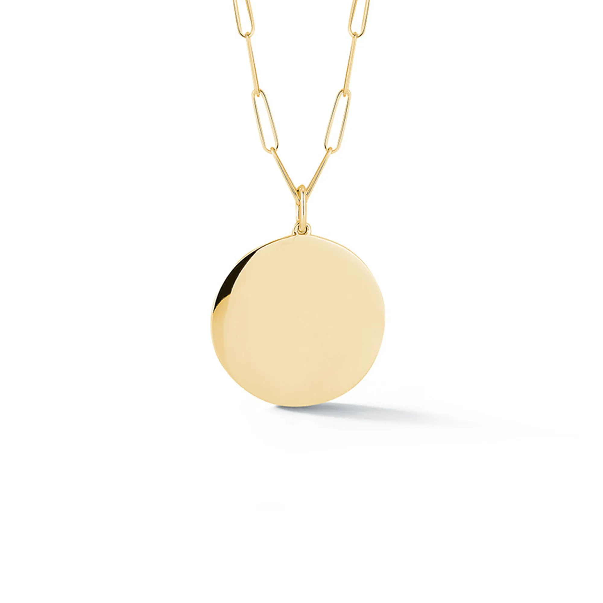 DRD Paperclip Disc Charm Necklace