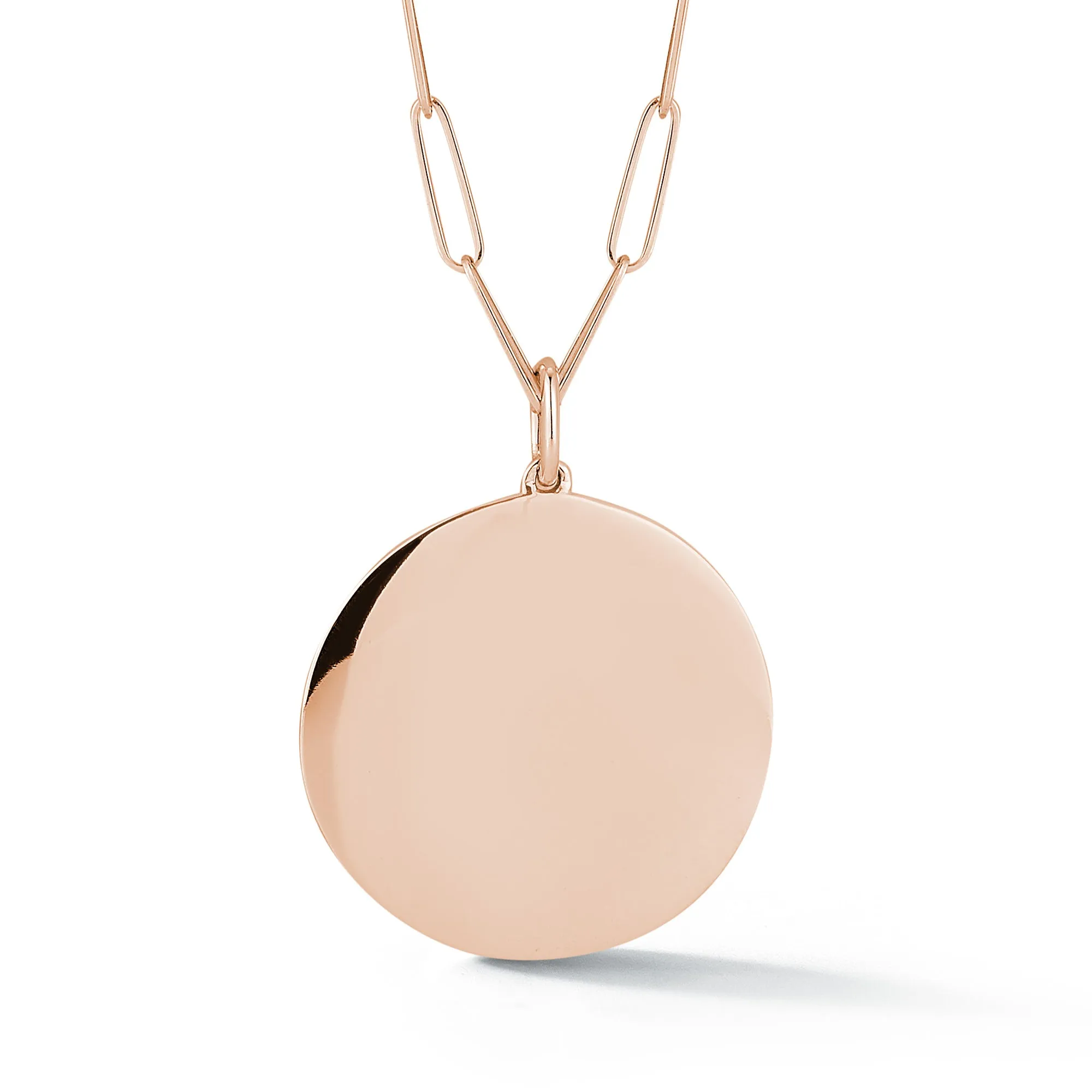 DRD Paperclip Disc Charm Necklace
