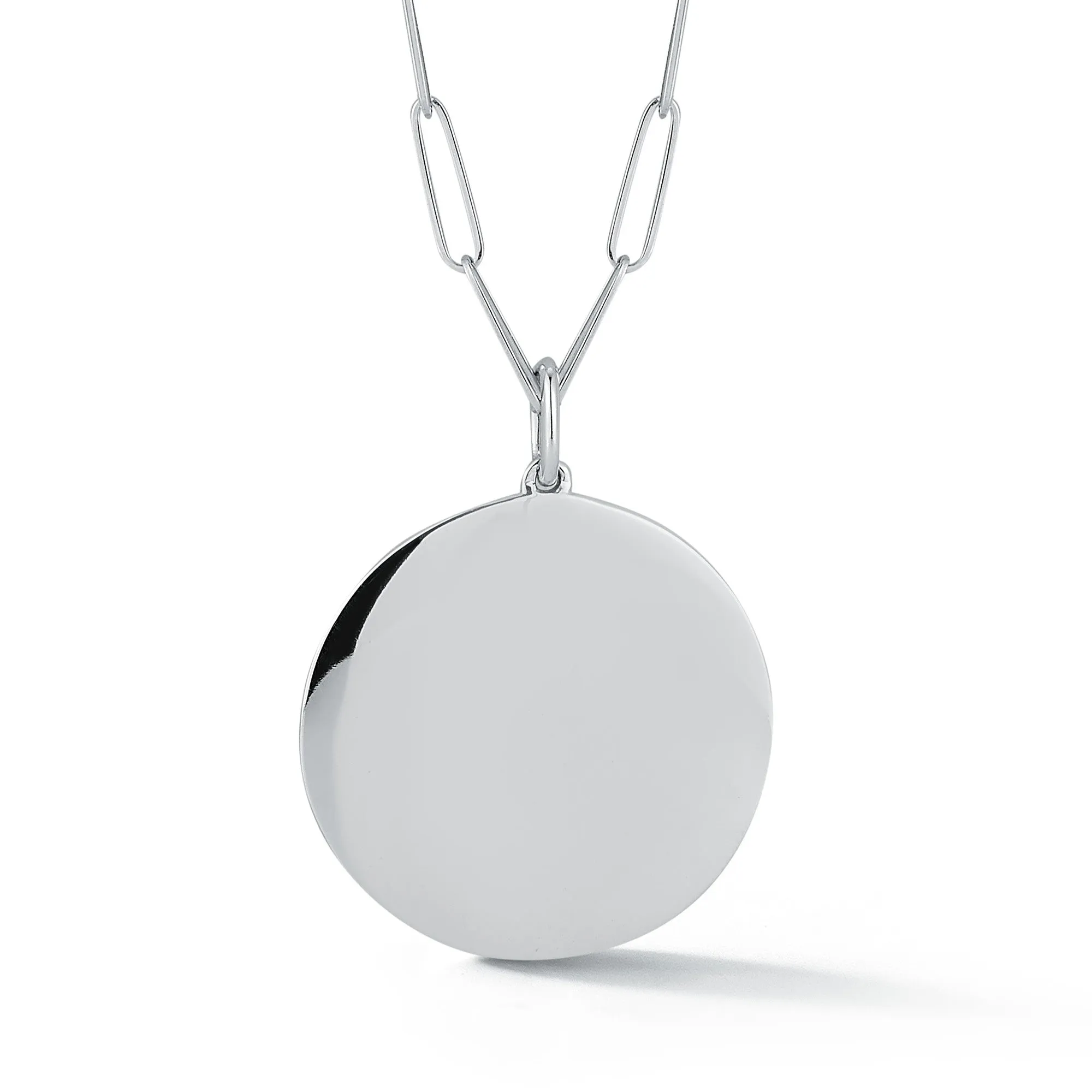 DRD Paperclip Disc Charm Necklace