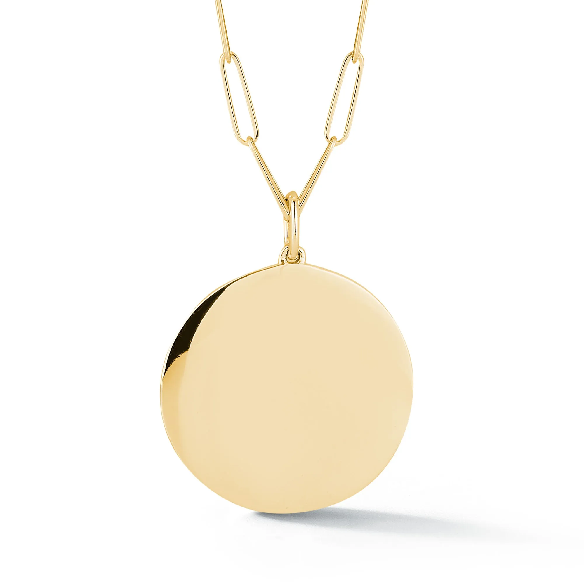 DRD Paperclip Disc Charm Necklace