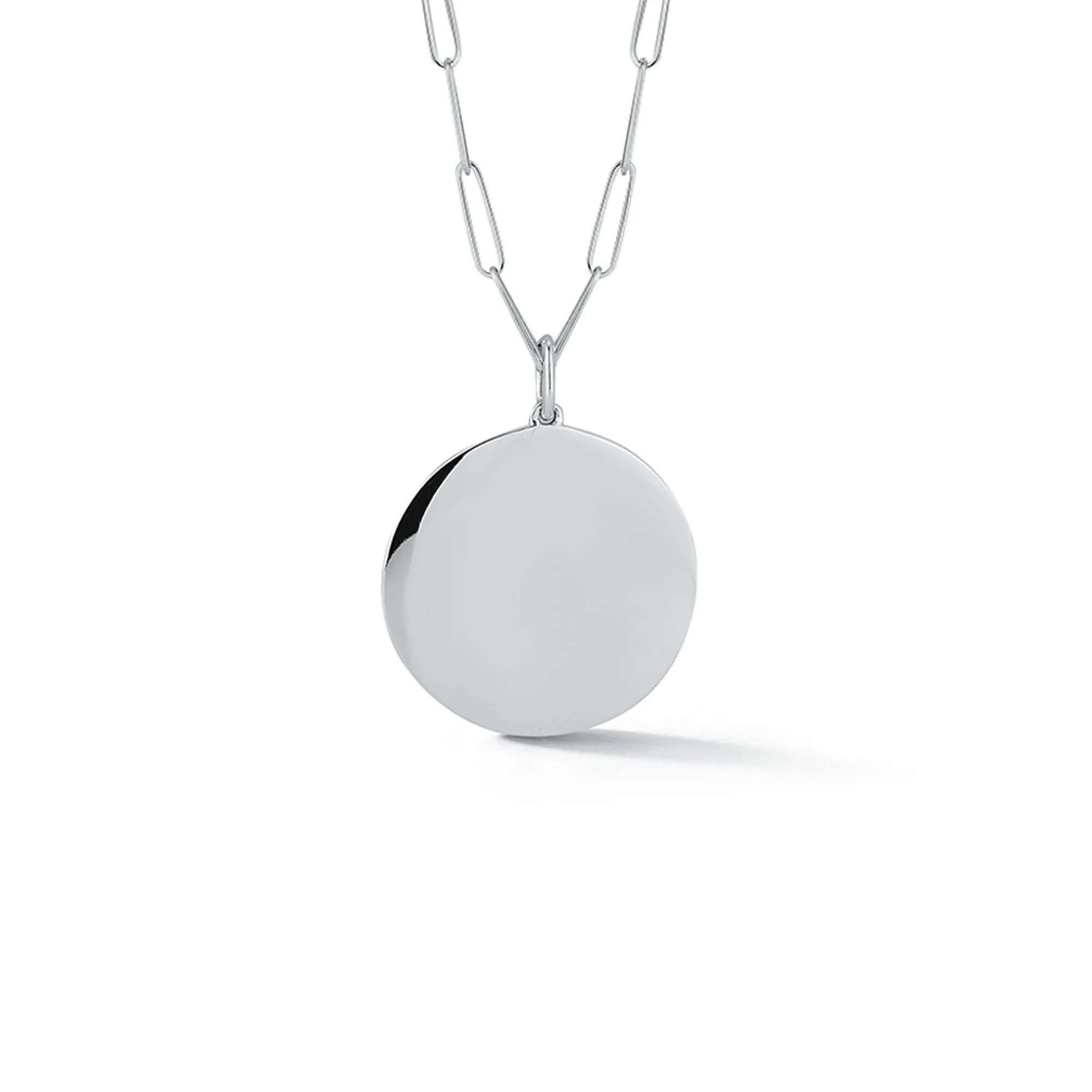 DRD Paperclip Disc Charm Necklace