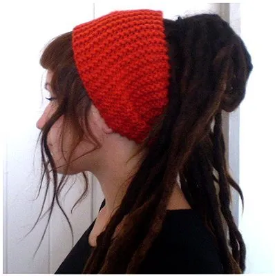 Dreadz Chunky Knitted Head Band / Tube (Orange)