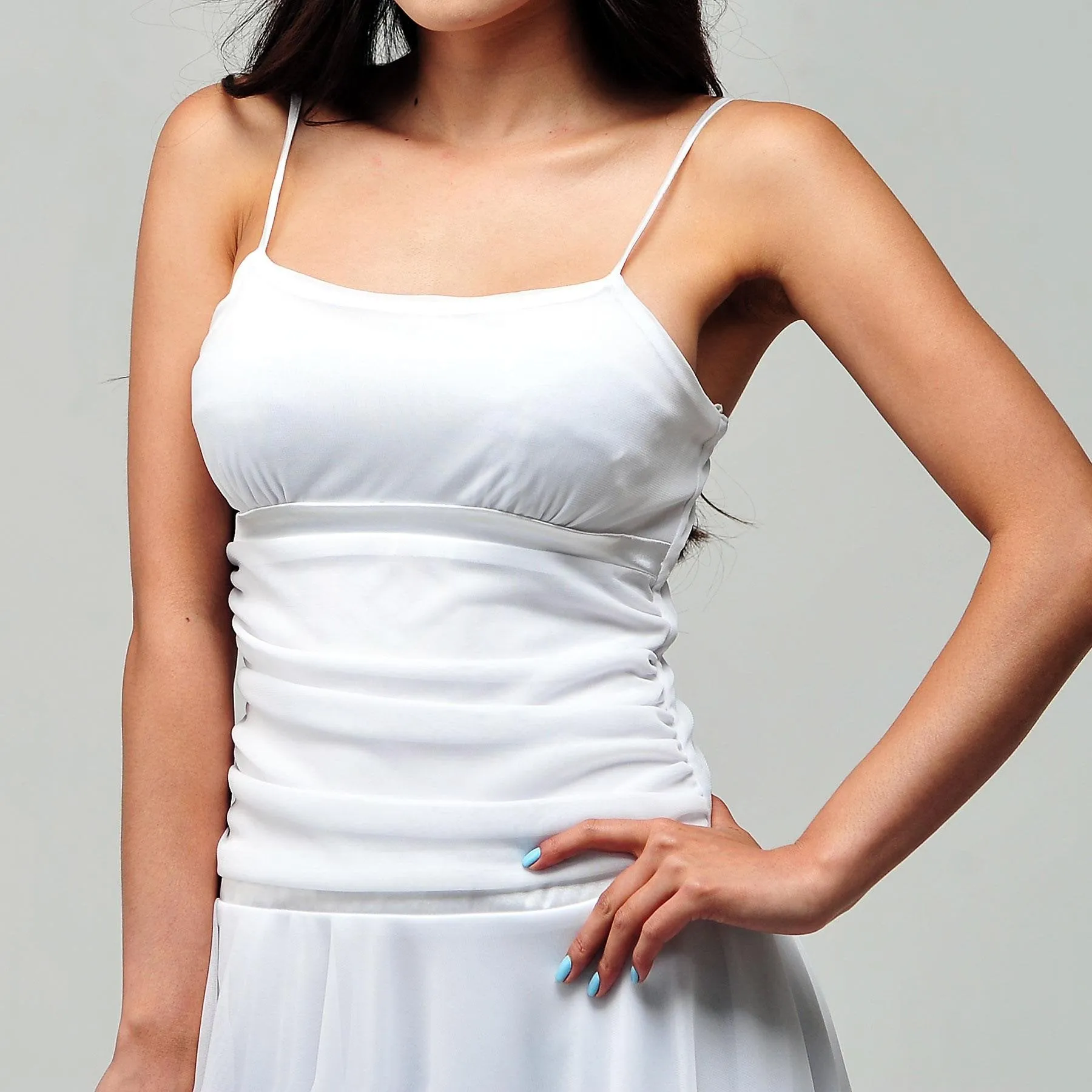 Evanese Womens Romantic Polyester Sheer A Line Cocktail Dress with Satin Trim
