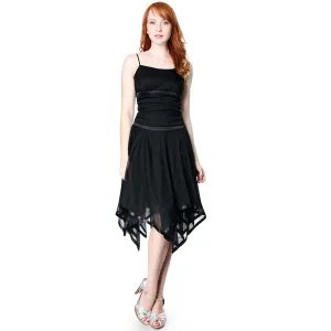 Evanese Womens Romantic Polyester Sheer A Line Cocktail Dress with Satin Trim