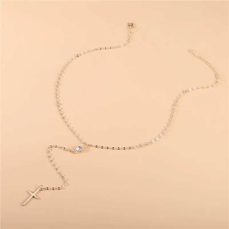 Fashion Personality Simple Item Ornaments Retro Cross Diamonds