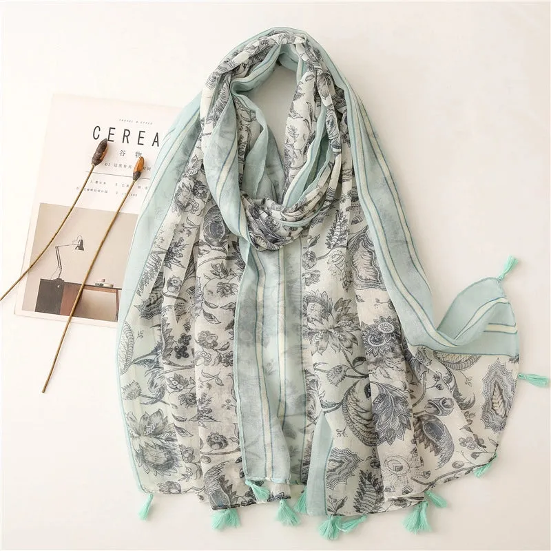 Fashion Scarf Leopard Printing Tassel Travel Sunscreen Beach Towel Shawl