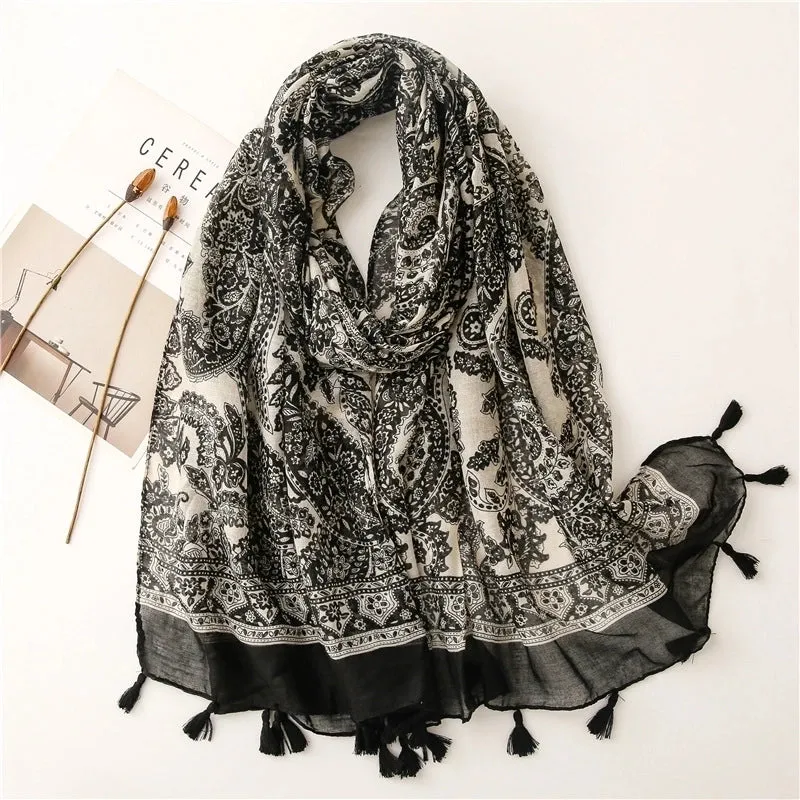 Fashion Scarf Leopard Printing Tassel Travel Sunscreen Beach Towel Shawl