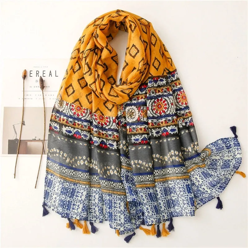 Fashion Scarf Leopard Printing Tassel Travel Sunscreen Beach Towel Shawl