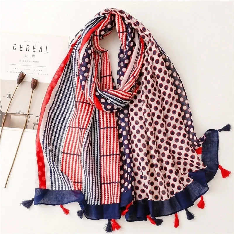 Fashion Scarf Orange Wheat Ear Tassel Travel Beach Towel Shawl