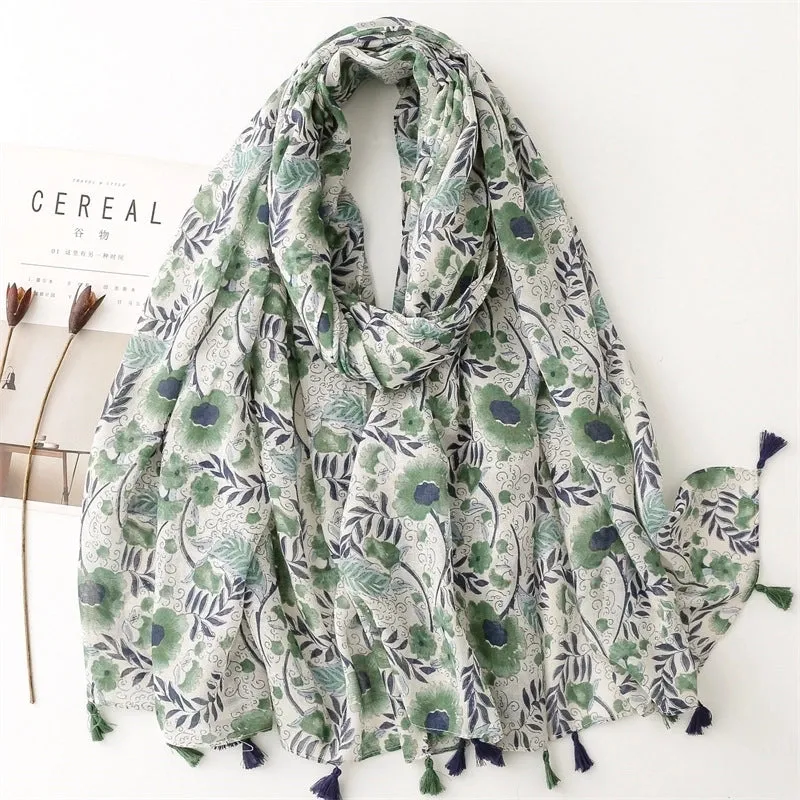 Fashion Scarf Orange Wheat Ear Tassel Travel Beach Towel Shawl