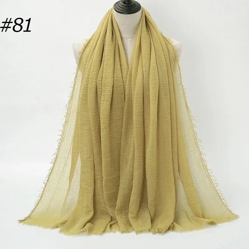 Fashion Solid Color Cotton Pashmina Scarves