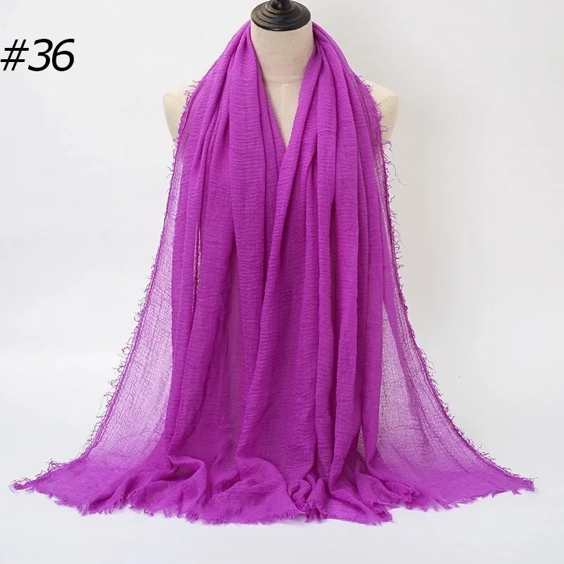 Fashion Solid Color Cotton Pashmina Scarves