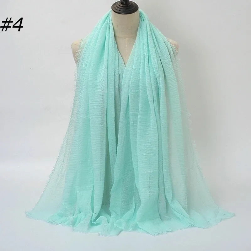 Fashion Solid Color Cotton Pashmina Scarves