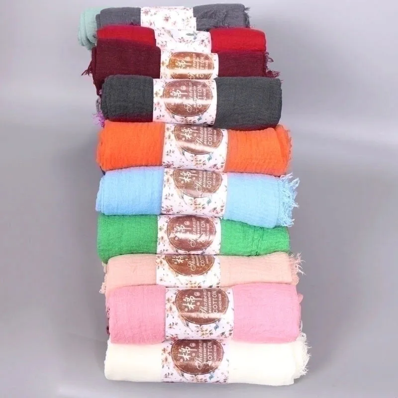 Fashion Solid Color Cotton Pashmina Scarves