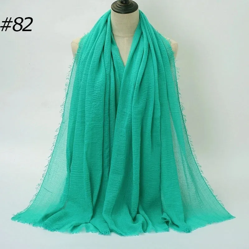 Fashion Solid Color Cotton Pashmina Scarves