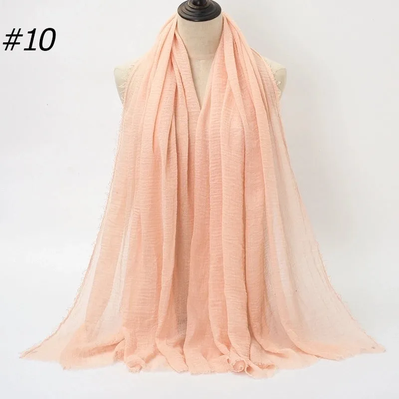 Fashion Solid Color Cotton Pashmina Scarves