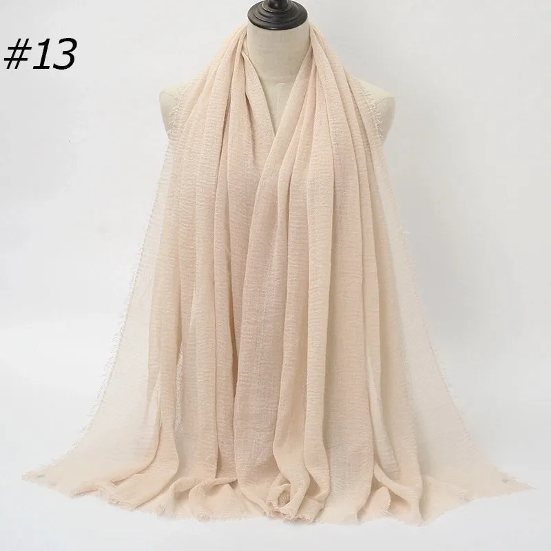 Fashion Solid Color Cotton Pashmina Scarves