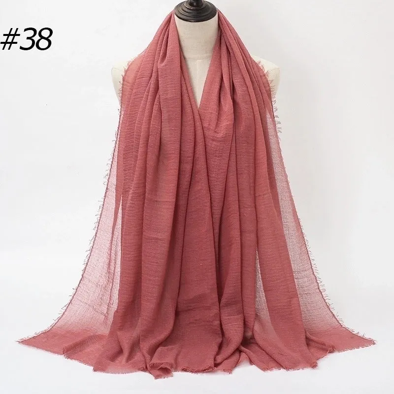 Fashion Solid Color Cotton Pashmina Scarves
