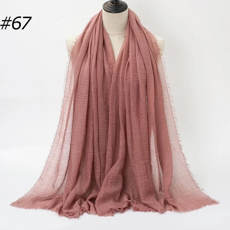 Fashion Solid Color Cotton Pashmina Scarves
