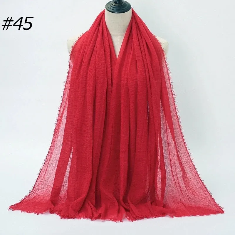 Fashion Solid Color Cotton Pashmina Scarves