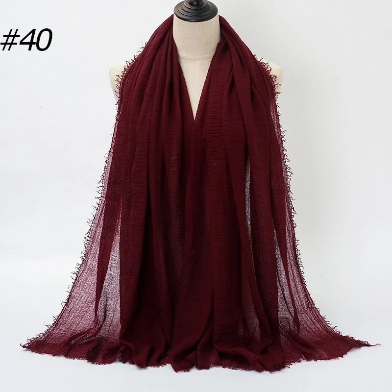 Fashion Solid Color Cotton Pashmina Scarves
