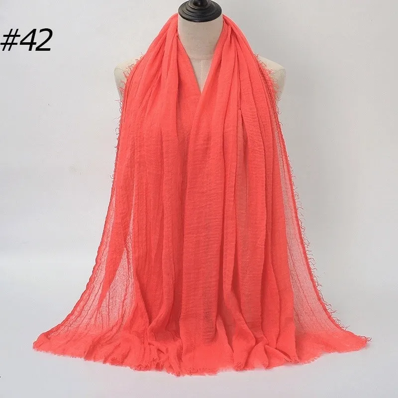 Fashion Solid Color Cotton Pashmina Scarves