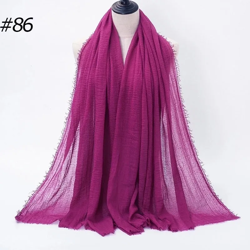 Fashion Solid Color Cotton Pashmina Scarves