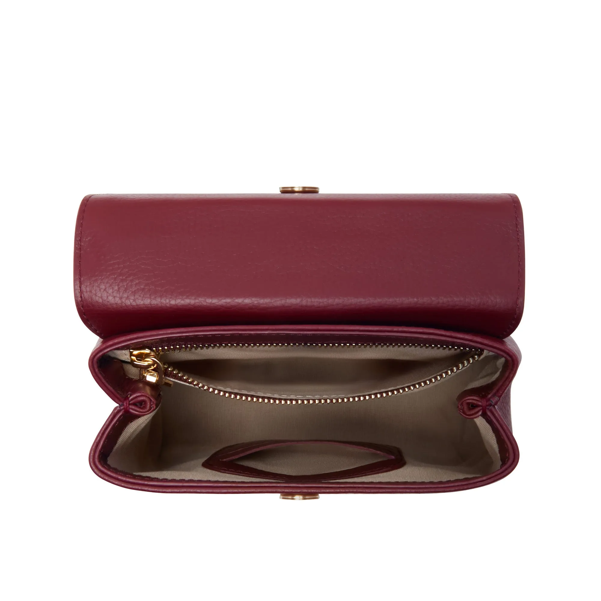 Femme Forte Heline bordeaux red calfskin leather handbag