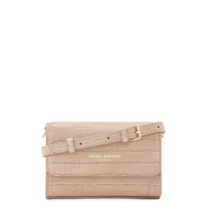 Femme Forte Kim croco beige calfskin leather crossbody bag