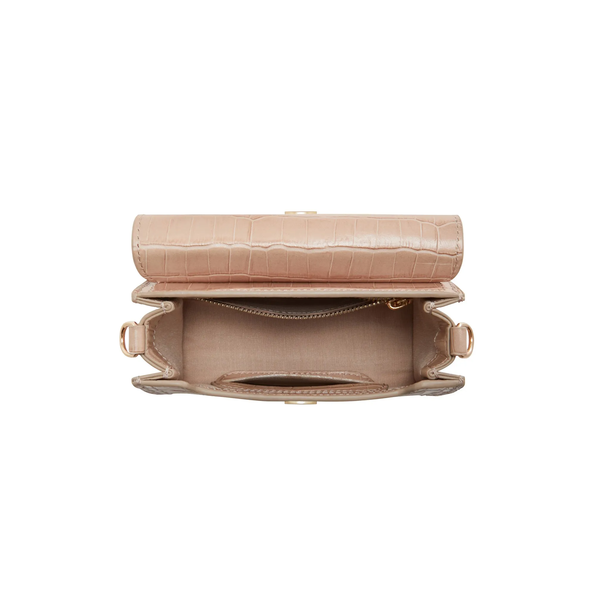 Femme Forte Kim croco beige calfskin leather crossbody bag