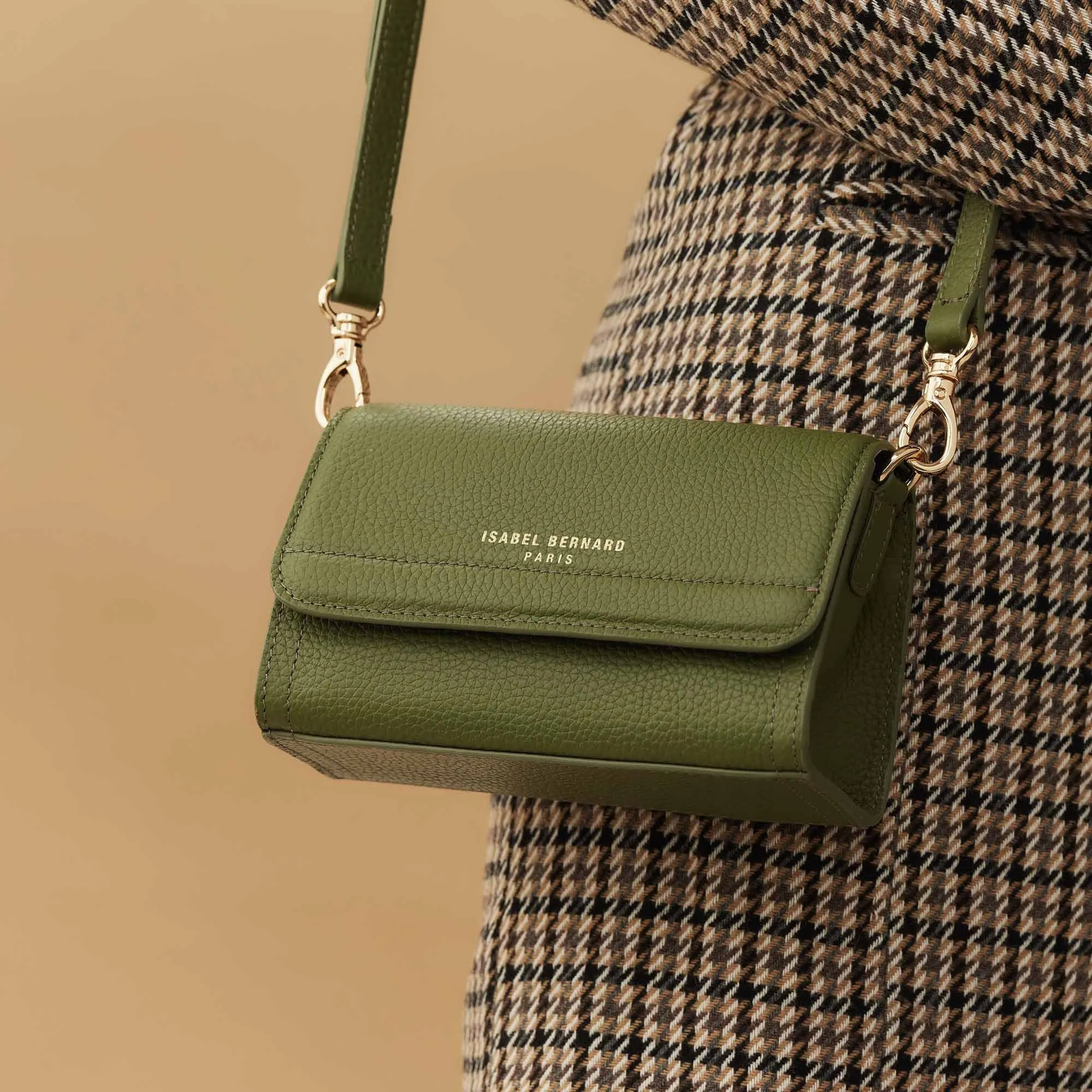 Femme Forte Kim green calfskin leather crossbody bag