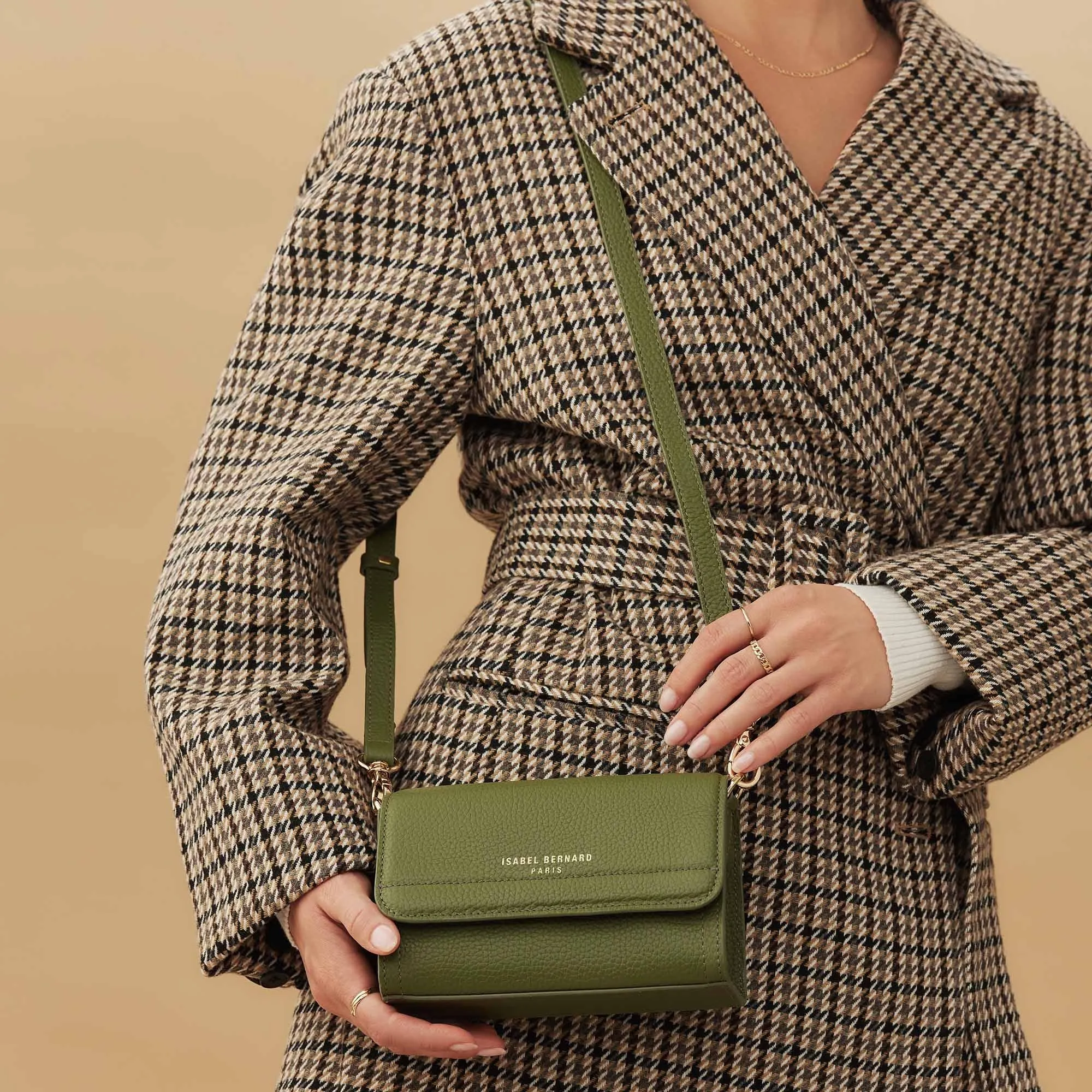 Femme Forte Kim green calfskin leather crossbody bag