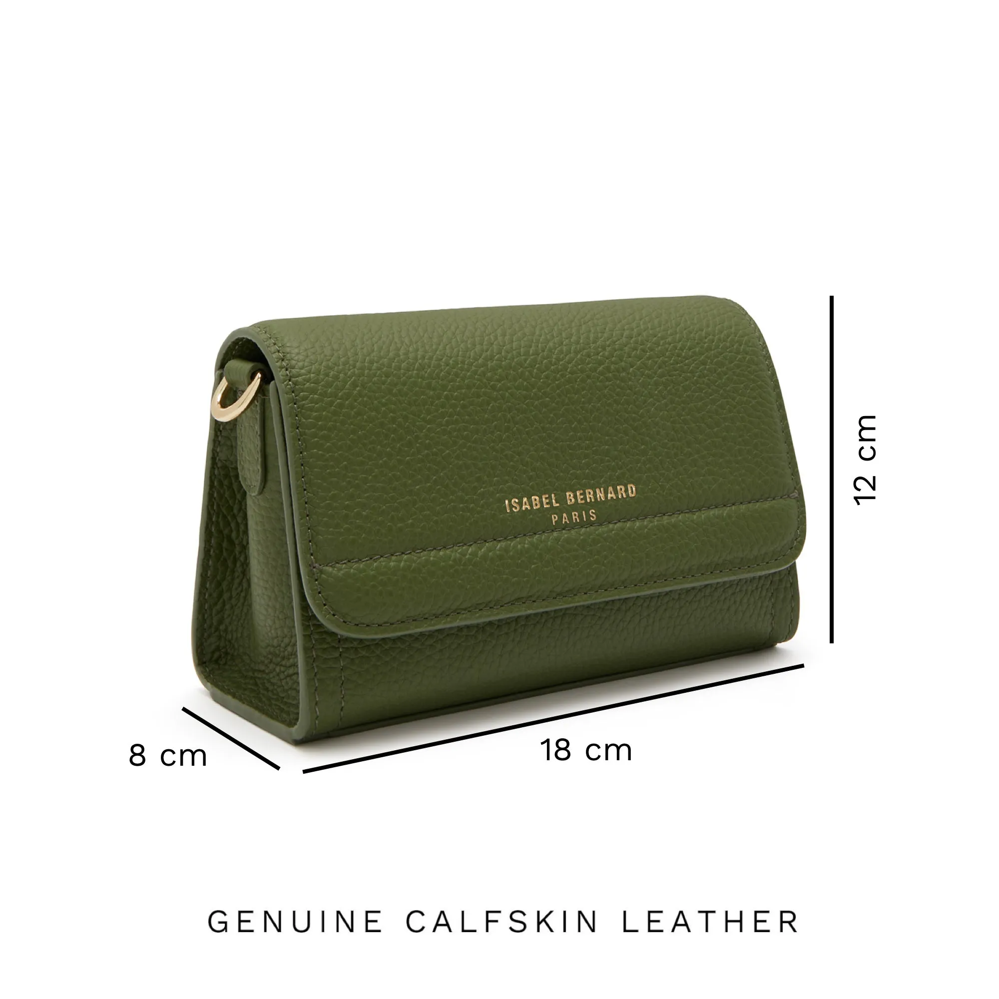 Femme Forte Kim green calfskin leather crossbody bag